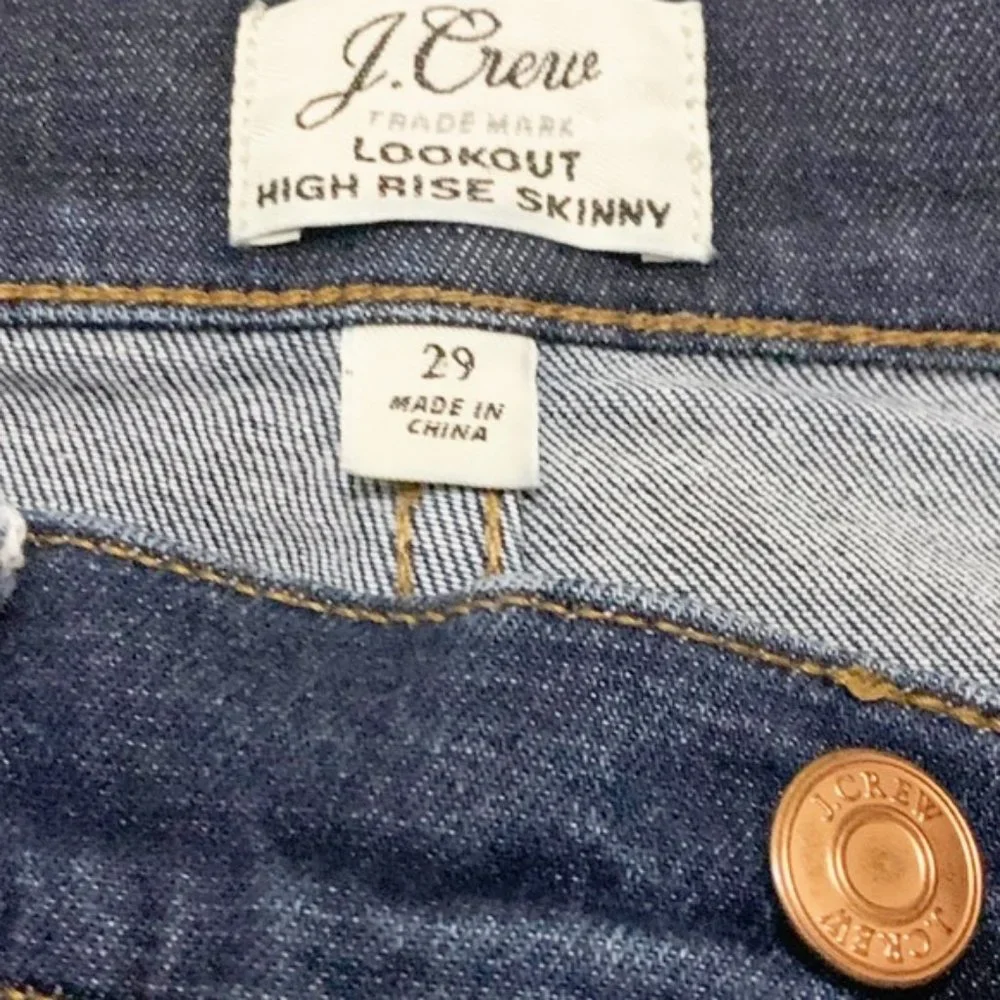 J.Crew Lookout High Rise Skinny Blue Jeans 29
